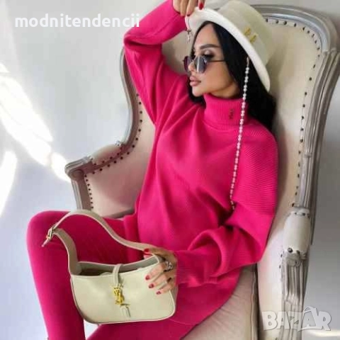 Топъл комплект с удължен пуловер , снимка 2 - Комплекти - 52263876