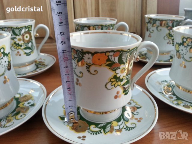 Руски сервиз големи чаши с чинии, снимка 5 - Антикварни и старинни предмети - 37624749