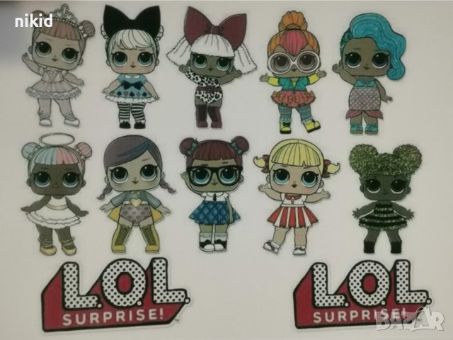 кукли LOL L.O.L ЛОЛ Surprise ядливи ядивни фонданова хартия фондан торта мъфини топери лист принт 
