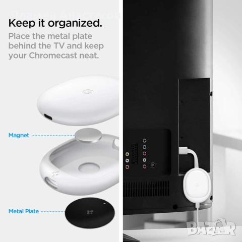 Spigen Silicone Fit кейс за Chromecast with Google TV (2020) – бял, снимка 3 - Калъфи, кейсове - 53281434