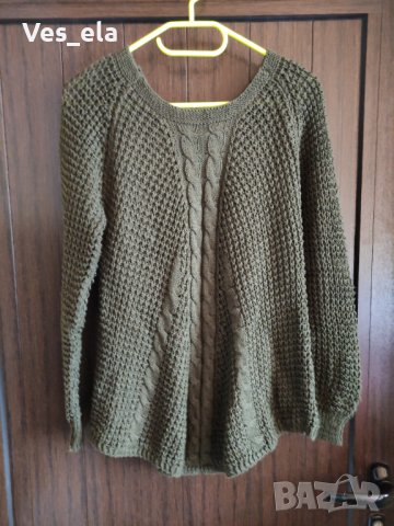 блуза плетиво в тъмно зелено , снимка 1 - Блузи с дълъг ръкав и пуловери - 40451159