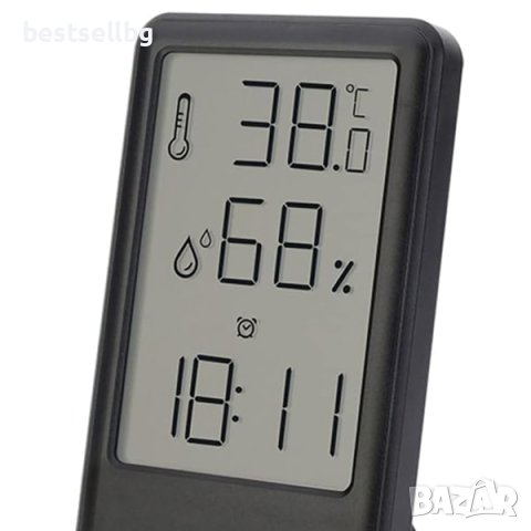 Електронен термометър влагомер домашен стаен дигитален часовник влага, снимка 9 - Стенни часовници - 43709940