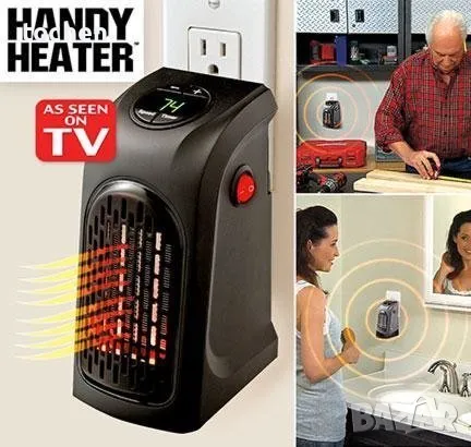 Портативна керамична печка Handy Heater, 400w, с таймер, снимка 2 - Печки, фурни - 47983821