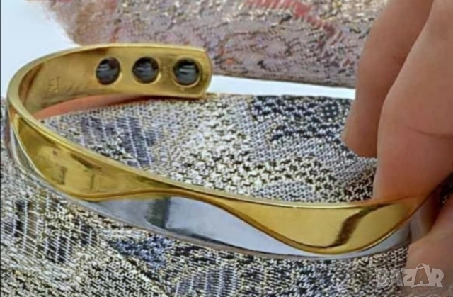 Изискана нано гривна с 9к бяло и жълто попълнено злато 25 лв., снимка 2 - Гривни - 51779653