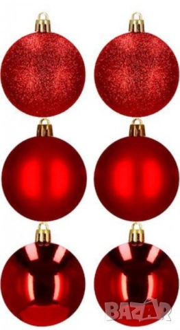 Комплект от 6 коледни топки за елха, снимка 9 - Декорация за дома - 51992268