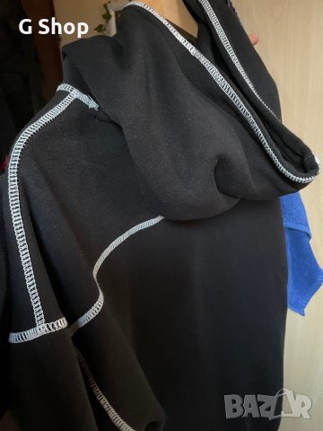 Дамско худи черен суичър с качулка и джобове , снимка 4 - Якета - 43591769