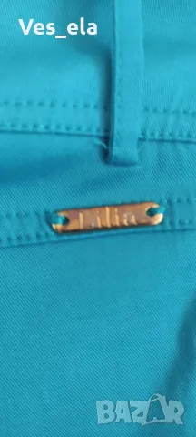 стилен зелен панталон Lilia с прехлупване отпред, снимка 6 - Панталони - 49147496