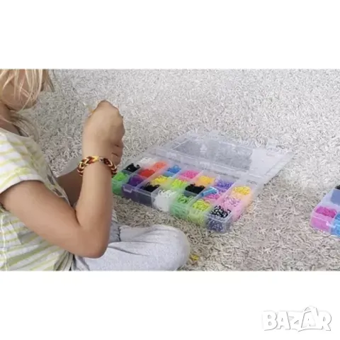 Ластичен комплект за изработка на гривни с 1500 броя ластици за игра, снимка 3 - Образователни игри - 48982123
