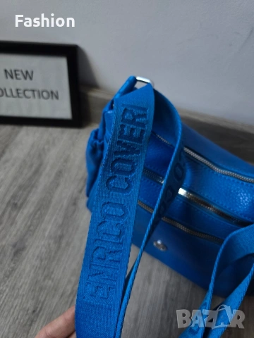 Нова дамска чанта в син цвят с дръжка от плат на намаление, снимка 3 - Чанти - 53205228