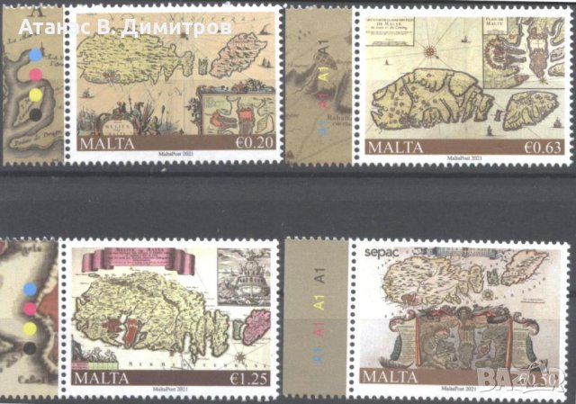 Чисти марки История Карти 2021 от Малта, снимка 1 - Филателия - 39219965