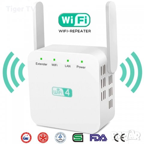Wi-Fi усилвател рутер рипийтър MediaTek MT7628KN Wireless-N 300 Mbps + 1LAN, снимка 1 - Рутери - 26036510