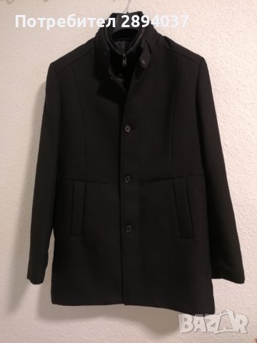 Топ елеганс стил статус лимитирана серия черно мъжко Ново палто яке есен-зима-пролет TEODOR ново, снимка 2 - Палта - 43780291
