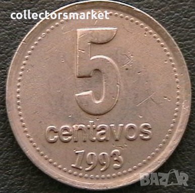 5 центаво 1993, Аржентина, снимка 1 - Нумизматика и бонистика - 28306302