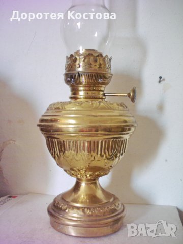 Стара голяма месингова лампа 3, снимка 1 - Антикварни и старинни предмети - 28861222