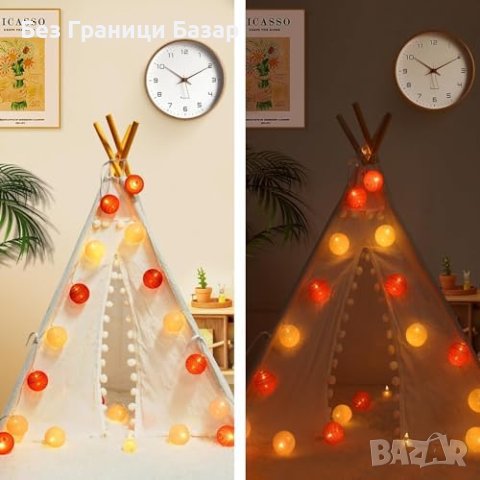 Нови Топки 20 LED Феерични Светлини с Дистанционно Управление Топки Украса Коледа, снимка 5 - Други - 43266023