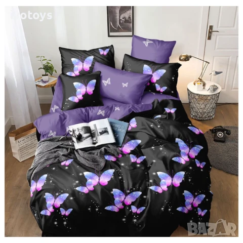 Двулицево спално бельо (размер за приста), 4 части - Модел WS15353, снимка 1