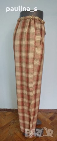 Ленени панталони в каре - тип пижама , снимка 3 - Панталони - 28316382