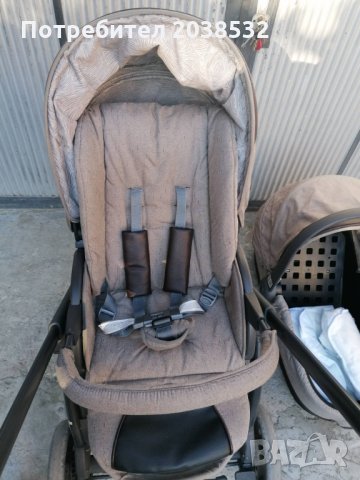 Chipolino Комбинирана количка Аура 3 в 1 Фрапе лен меланж, снимка 3 - Детски колички - 27037299