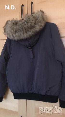 Дамско зимно топло тъмнолилаво яке с качулка, размер S, снимка 2 - Якета - 39126840