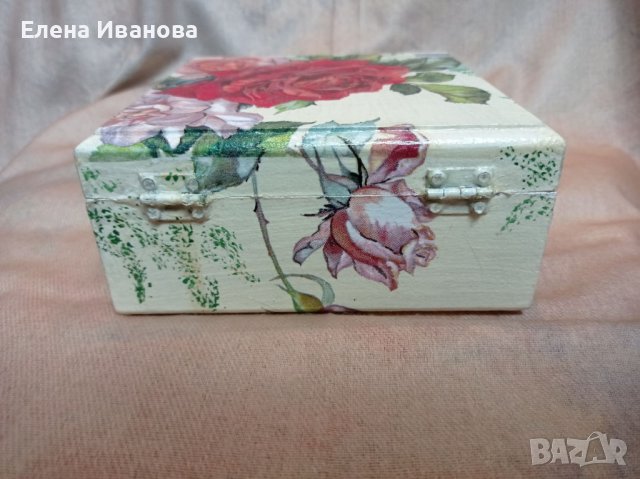 Кутия с рози - декупаж, снимка 4 - Други - 43450509