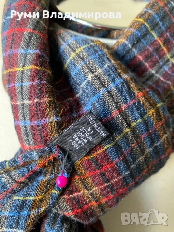 Кариран, италиански, мъжки шал от 100 % вълна, снимка 5 - Шалове - 52788406