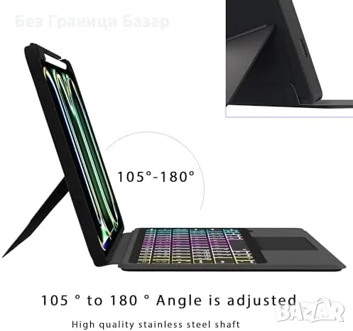 Нов Клавиатура Калъф за таблет iPad Pro 11 2024 M4, Подсветка и Тъчпад, снимка 7 - Калъфи, кейсове - 47836690