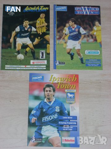 Ипсуич Таун оригинални футболни програми срещу Гримзби Уимбълдън и Лийдс 1993-94 постер Бончо Генчев