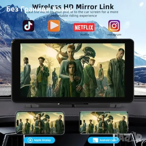 Нов Преносим CarPlay екран с GPS, Bluetooth и FM 7 инча CarPlay и Android Auto, снимка 3 - Аксесоари и консумативи - 48543938