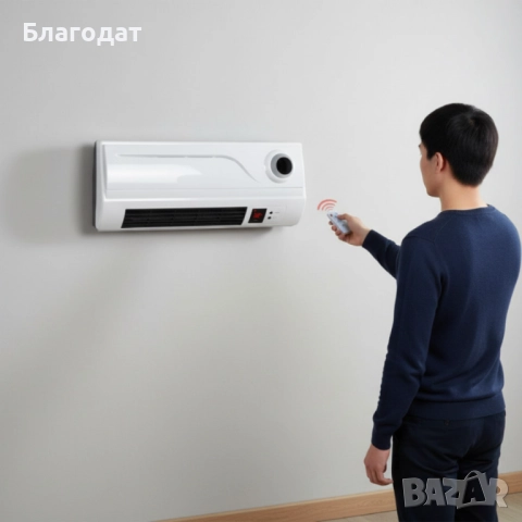 Отоплителна печка за стена Rosberg R51973A – 2000W, дистанционно управление и LED дисплей, снимка 2 - Отоплителни печки - 52882725