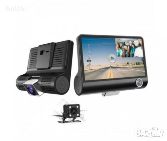 Видеорегистратор Smart Technology 3 Cam, 3 Камери - Отпред, Отзад И Интериор