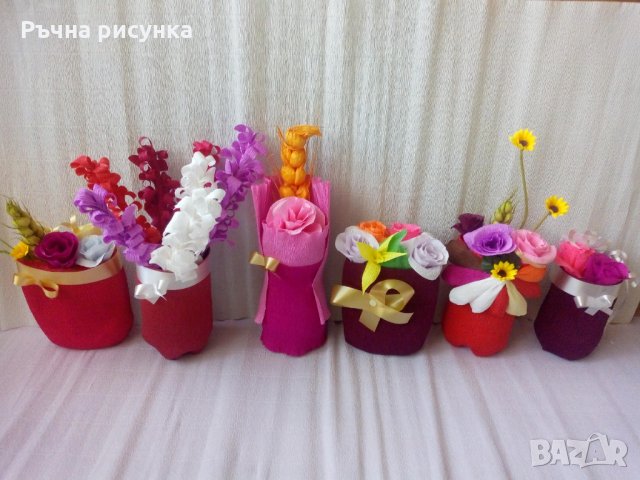 Налични вазички с цветя , снимка 3 - Декорация за дома - 27895974