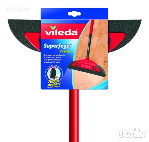Vileda Superfeger Classic Broom with Telescopic Handle and Microfibre Sweeper, Suitable for Allergy , снимка 5 - Други стоки за дома - 52743880