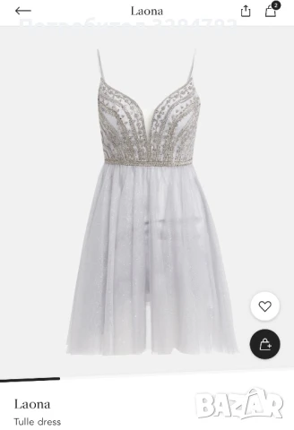 Рокля с тюл, снимка 3 - Рокли - 50611108