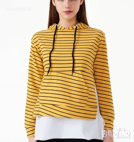 Дамска блуза с дълъг ръкав и качулка, снимка 3 - Блузи с дълъг ръкав и пуловери - 48288918