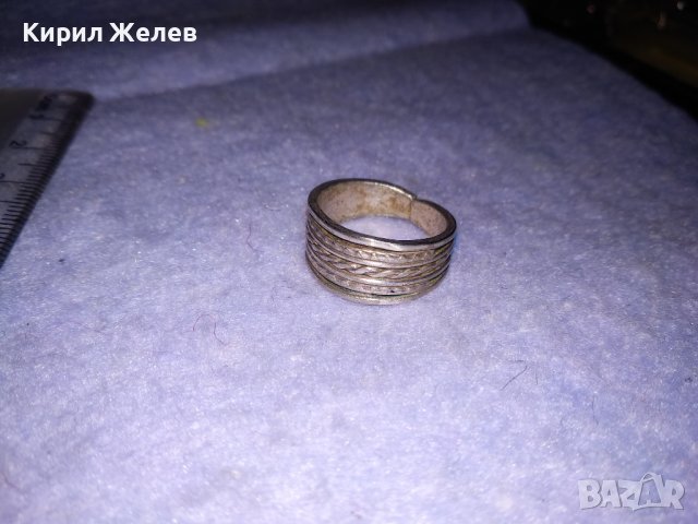 СТАР ВЪЗРОЖДЕНСКИ СРЕБЪРЕН САЧАНЕН ПРЪСТЕН ЕТНОГРАФСКИ ОРНАМЕНТИРАН МАЙСТОРСКИ 16850, снимка 15 - Антикварни и старинни предмети - 39547571