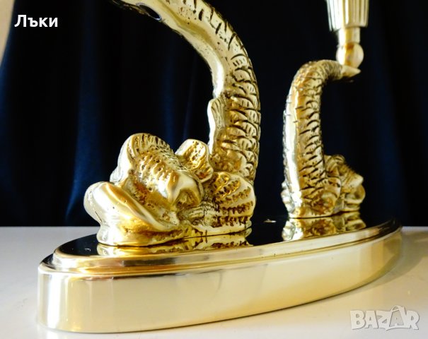 Бронзов свещник риби 2 кг.,християнство., снимка 4 - Антикварни и старинни предмети - 32473814