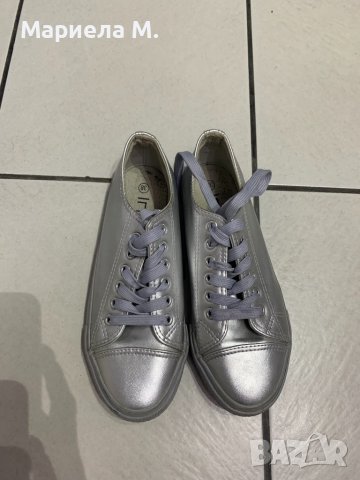 Сребристи кецове, номер 38, като нови, снимка 2 - Кецове - 39959604