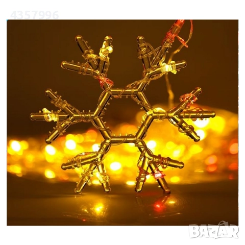 Декоративна коледна LED завеса, 12 фигурки, 198 крушки , снимка 3 - Декорация за дома - 52380762