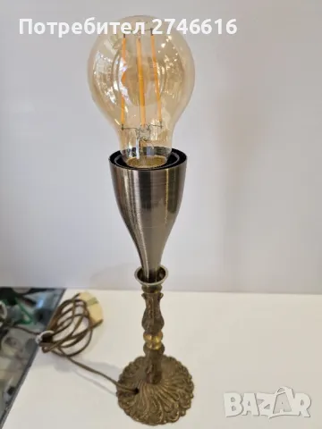 Бронзова настолна лампа ретро, снимка 2 - Настолни лампи - 49585998