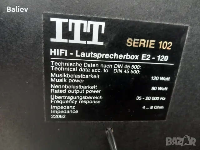 HI FI ITT SERIE 102 тонколони, снимка 11 - Тонколони - 49305921