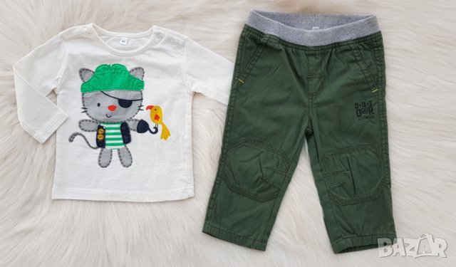 Ватиран панталон и блуза за бебе 3-6 месеца, снимка 8 - Комплекти за бебе - 37988289