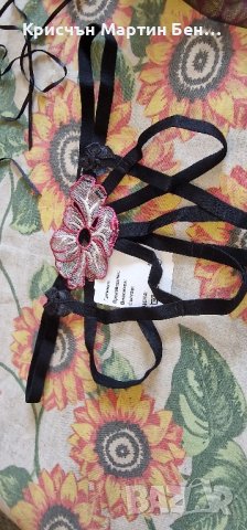 Прашка еротична с бродерия роза + колан с жартиер, снимка 11 - Бельо - 26036435