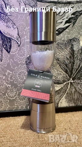 Нова Cole & Mason 2 в 1 мелничка сол/пипер Harlow с регулируемо смилане