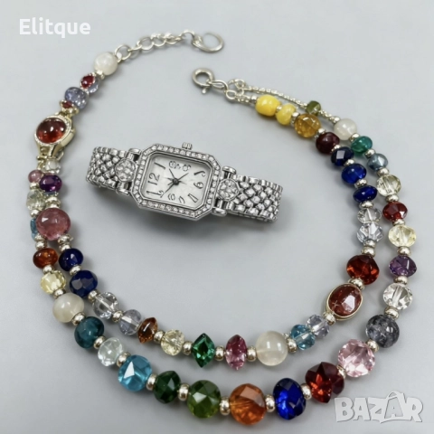 Елегантен часовник с двойна гривна – стил и блясък в едно