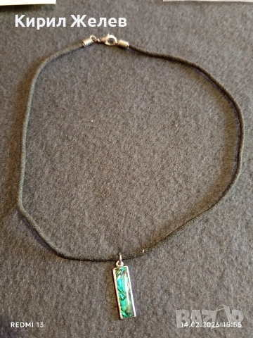 Красиво колие с Мексикански седеф елегантен дизайн с шнур 51244, снимка 6 - Колиета, медальони, синджири - 53476399