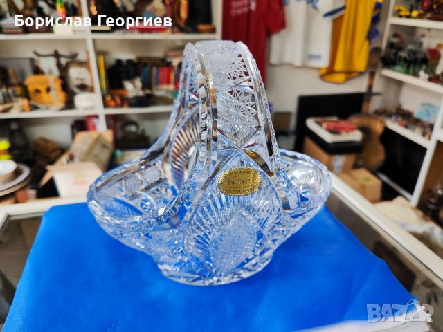 Чешки кристал Bohemia кристална кошница / бонбониера, снимка 1 - Чинии - 43863420