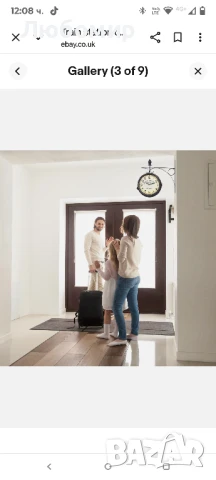 Двустранен античен стенен часовник за гарата 1.2 кг, тих, снимка 5 - Стенни часовници - 50874619