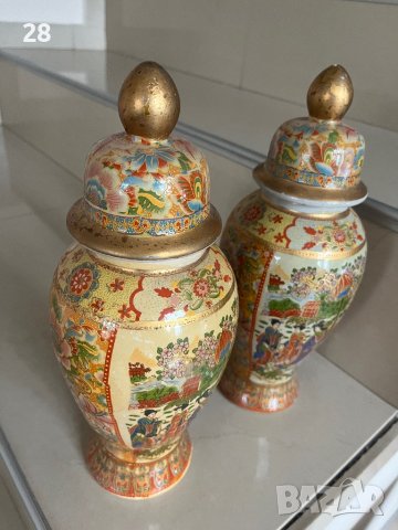 Комплект китайски вази порцелан ваза, снимка 2 - Антикварни и старинни предмети - 43178751