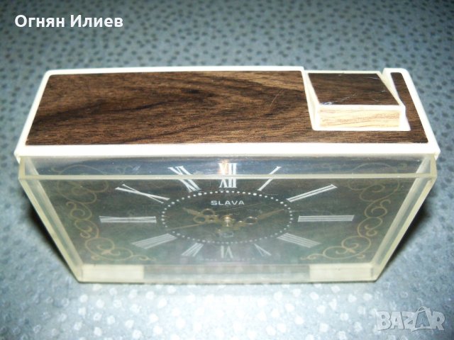 Стар настолен часовник "SLAVA" произведен в СССР, снимка 2 - Други стоки за дома - 26417571