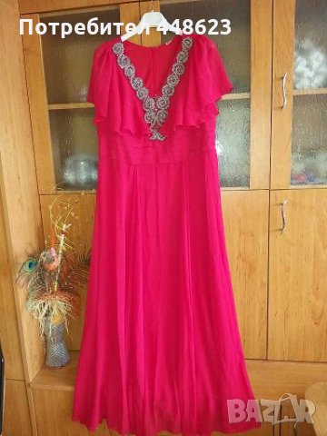 Червена официална дълга рокля 
